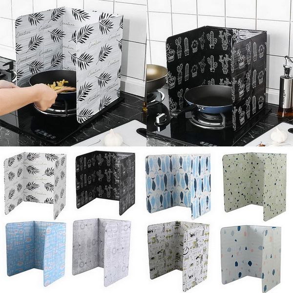 

mats & pads 1pc aluminum foldable kitchen gas stove baffle plate frying pan oil splash protection screen kichen accessories
