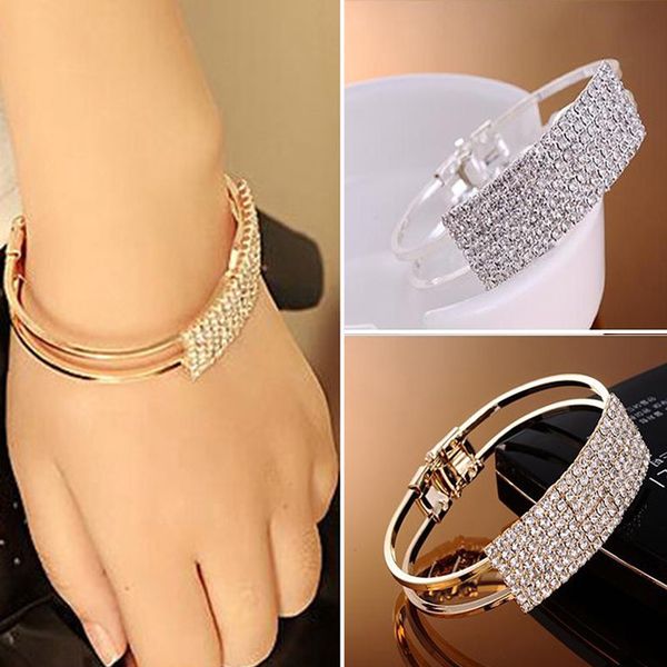 

treazy bracelet for women fashion super flash elegant all over the sky star wristband bracelets splendid full crystal bangle q0719, Black