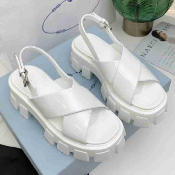 

sandals broadband platform non-slip clunky splicing roman round toe cross belt women's shoes, Black