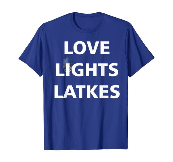 

funny love lights latkes hanukkah dreidel menorah candle t-shirt, White;black
