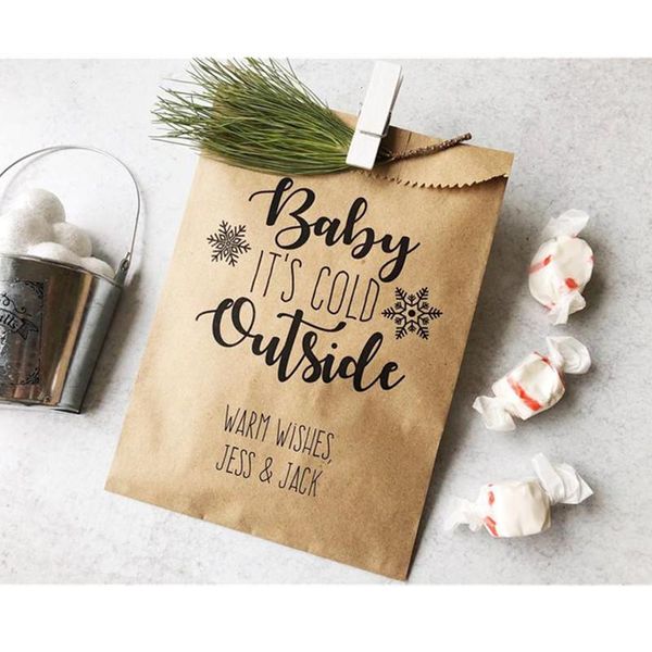 

gift wrap custom chocolate bar bags - cocoa december-january-february bridal shower favors winter wedding