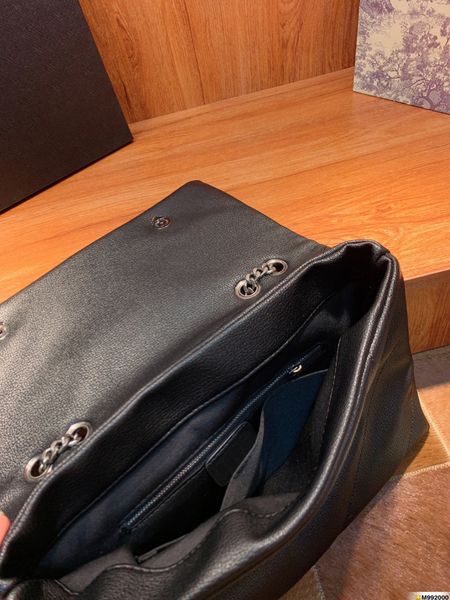 

fashion women letter shoulder genuine leather handbag messenger bag, Black