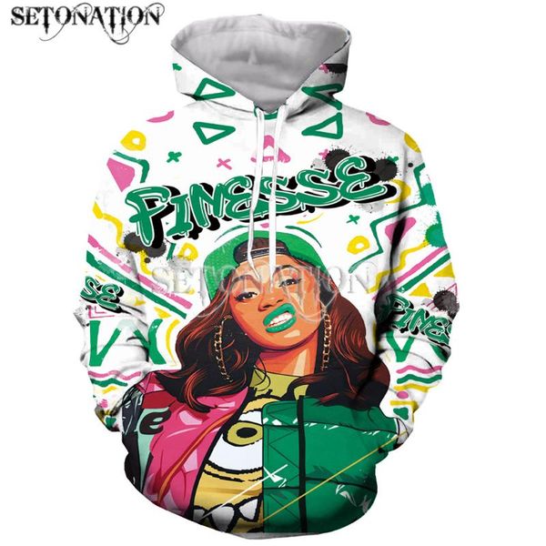 

men's hoodies & sweatshirts cardi b funny fashion long sleeves 3d print zipper/hoodies/sweatshirts/jacket/men/women drop, Black
