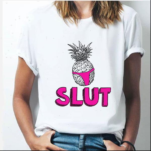 

pineapple fruits clothing girls t shirt summer new fashion female tee graphic t shirt women funny tee, White