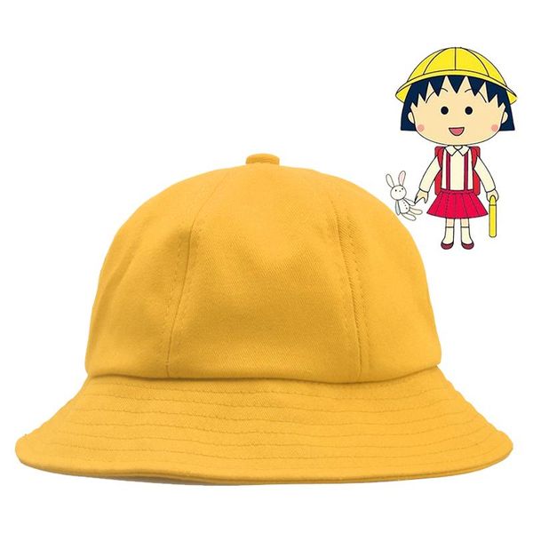 

caps & hats children kindergarten anime maruko cosplay hat boy girl cartoon luffy red stripe straw kid breathable mesh dome yd070, Yellow