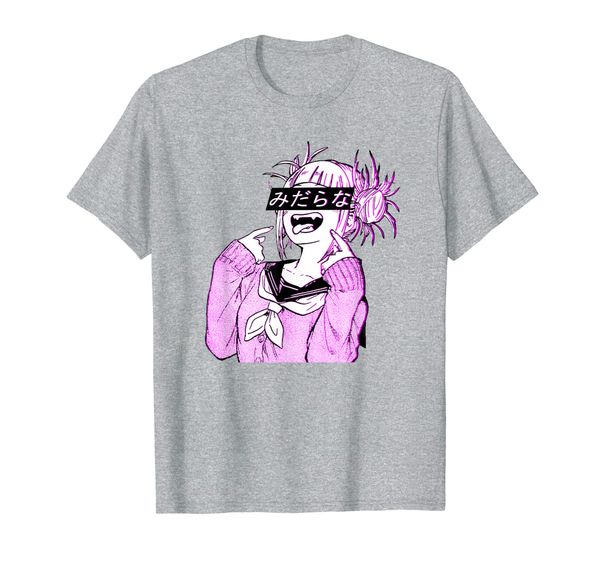 

waifu anime neko | vaporwave | glitch manga girl t-shirt, White;black
