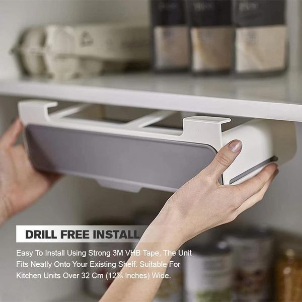 

hooks & rails home self-adhesive wall-mounted under-shelf spice organizer bottle storage rack kitchen supplies in stock