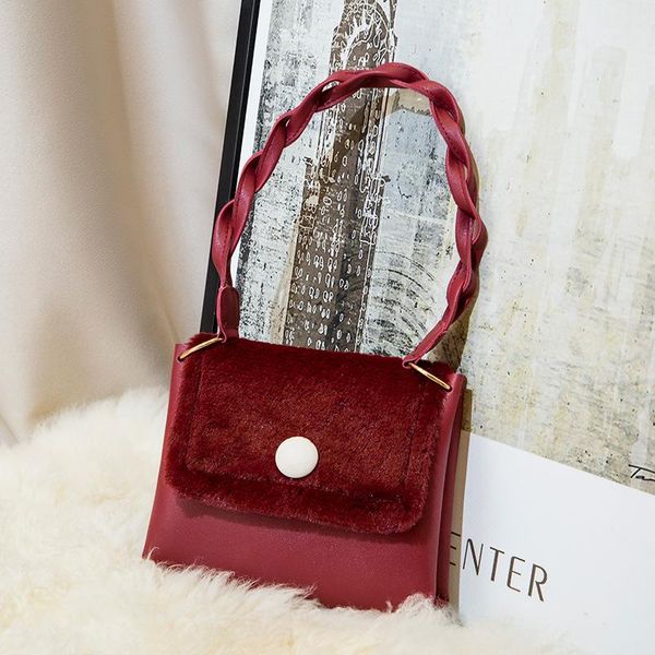 

duffel bags trend small bag 2021 fashion velvet female shoulder messenger simple square