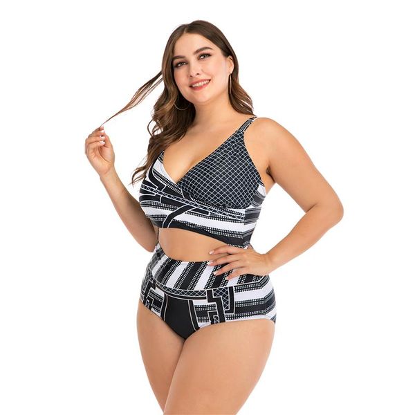 

one-piece suits bikinis women 2021 large size printed plus push up swimsuit swimwear swimming bathing suit bikini set