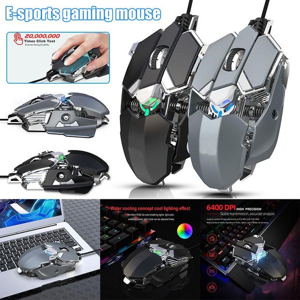 

mice mechanical gaming mouse wired 6400dpi programmable 9 keys computer gamer jhp-