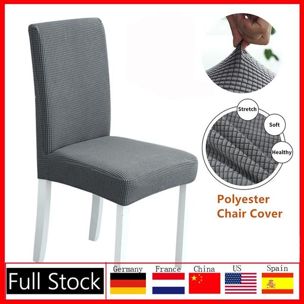 

chair covers 1/2/4/6pcs solid color cover plaid polar fleece thickened elastic slipcovers for dining room kitchen wedding banquet el