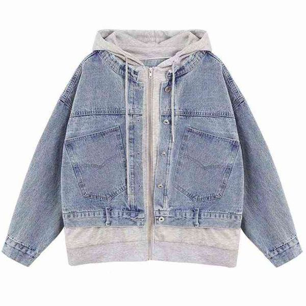 

denim et women's loose in fashion 2021 korean autumn and winter holiday two piece student hoodie, Black;brown