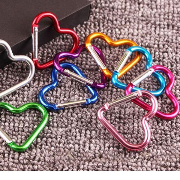 

outdoor water bottle hanging buckle aluminum carabiner heart-shape key chain clip keyring hook hiking camp tool (rando jlleci