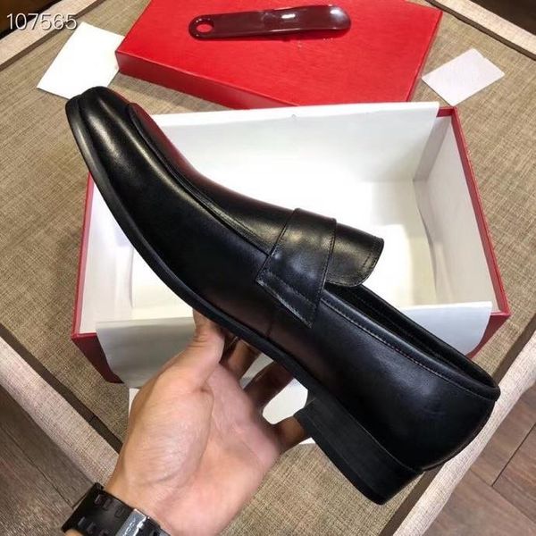 

mm size 6 to 11 mens luxury dress shoes oxford genuine leather blue print buckle lace up pointed toe party wedding classic shoes for men 11, Black