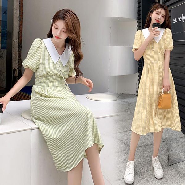 

maternity dresses summer lactation clothes french style restoring ancient ways hubble-bubble sleeve v-neck nursing dress breastfeeding, White