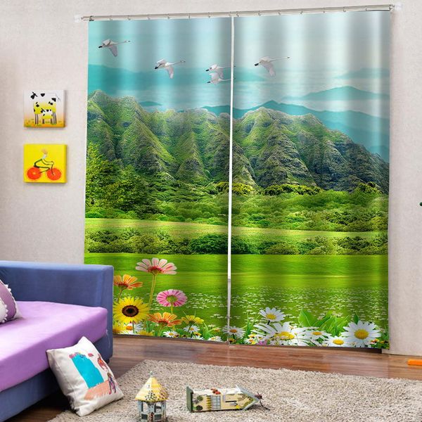 

beautiful hd nature scenery curtain blackout hd kitchen window drapes for the living room bedroom home decor