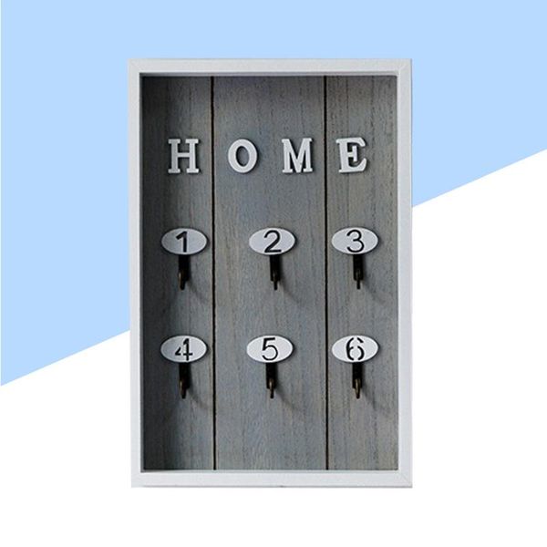 

hooks & rails nordic style wooden key boxes storage box wall mounted lock hanging shelf holder jewelry organizer ornament crafts props(woo
