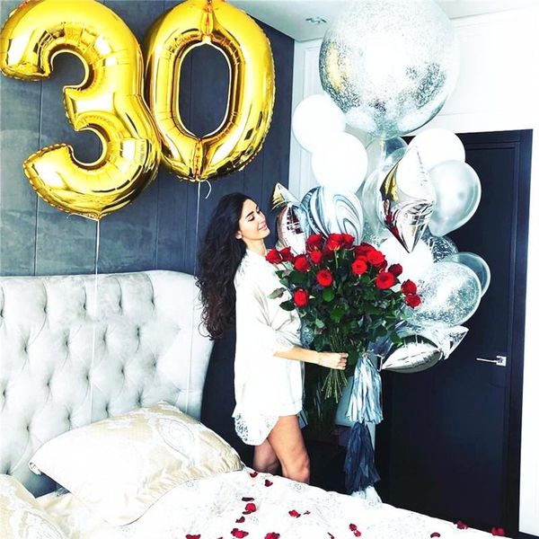 

party decoration 32inch foil number balloon happy birthday banner balloons helium baby boy kid 18 30