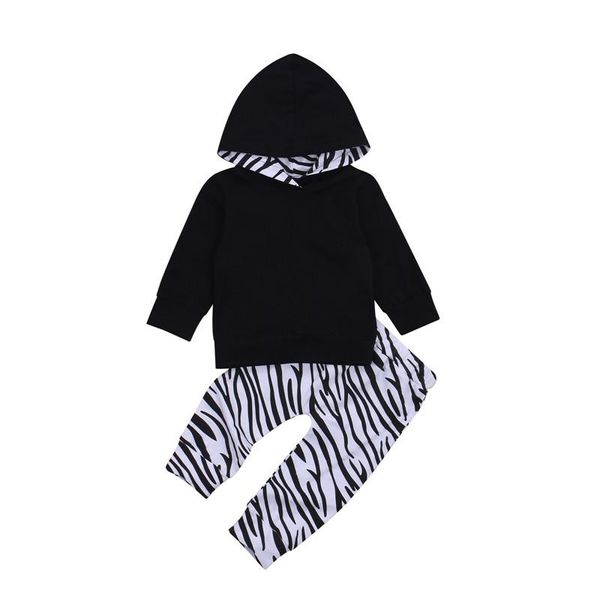 

clothing sets born baby boys 2 pieces outfit set long sleeve hoodie+printed pants for kids infant 0-18m, White