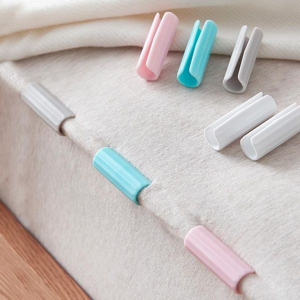 

clothing & wardrobe storage 10pcs bedsheet clips plastic slip-resistant clamp quilt bed cover grippers fasteners mattress holder for sheets