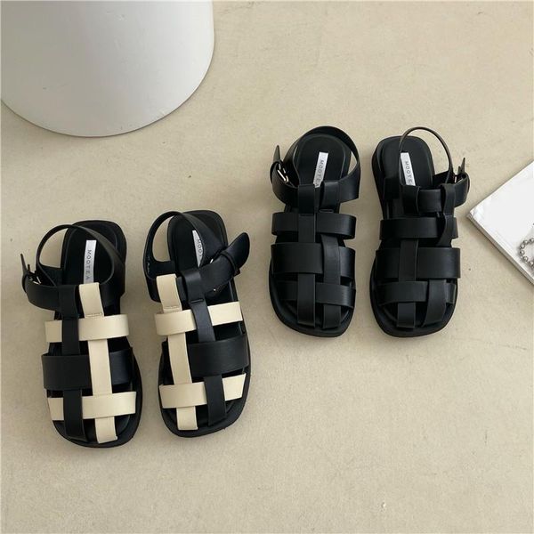 

sandals multicolored fashion womens shoes 2021 summer heels suit female beige breathable square toe luxury girls comfort black
