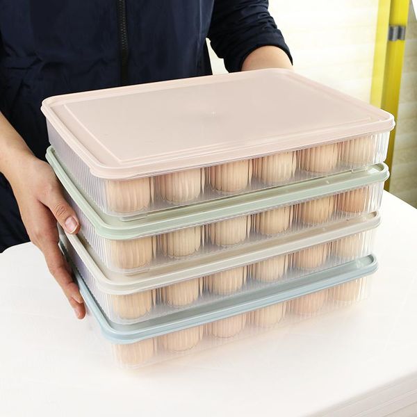 

storage bottles & jars bnbs 4824 genuine four colour high-quality plastic kitchen 24 hole grid portable egg tray refrigerator container box