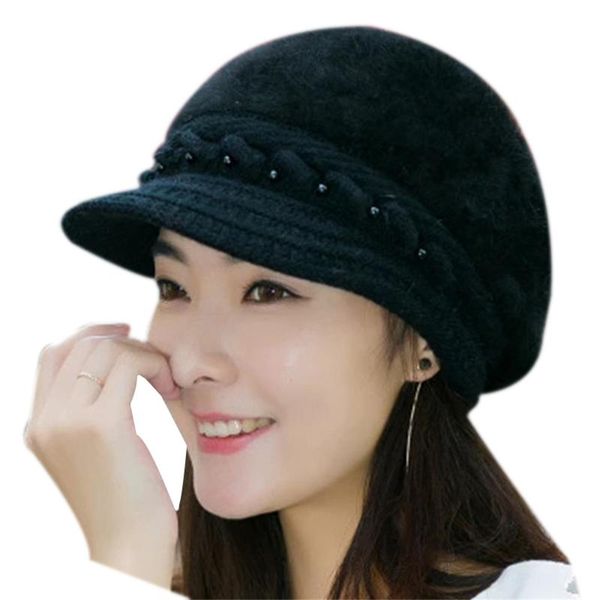 

beanie/skull caps winter beret faux fur hat women soft warm knitted accessory comfortable outdoor ll@17, Blue;gray