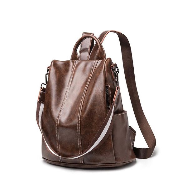 

outdoor bags 2021 fashion lady backpack korean leather anti-theft