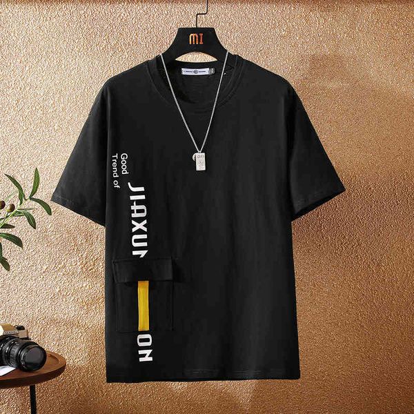 

men's t-shirts fashion short sleeves korea o neck casual t-shirt cotton 2021 summer clothes tees tshirt black white m-5xl bzwm, White;black