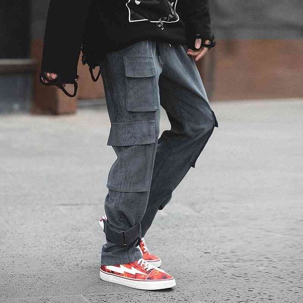 

men's pants hip hop streetwear men harajuku cargo denim baggy joggers long trousers yellow street wear abz429 7c1w, Black