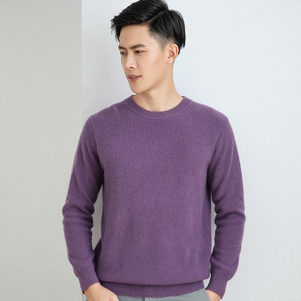 

2021 man sweaters winter oneck thick 100% pure goat cashmere knitted jumpers male 6colors soft warm pashmina knit pullovers 7w4l, White;black