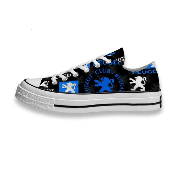

custom printed sho peugeot logo be white sneakers low mens womens skateboard sport footwear diy trainers canvas casual shoe