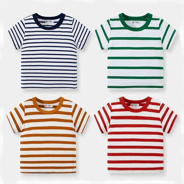

childrens t shirt xxx boys and girls clothes short sleeve infant baby costume cotton kids clothing stripes summer, Blue
