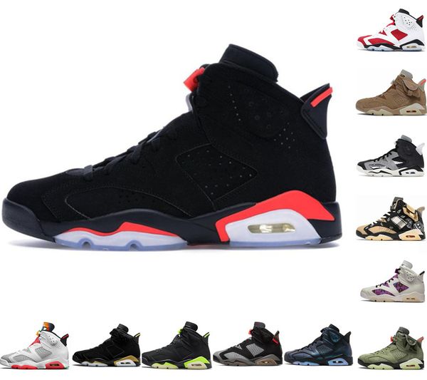 

2021 new jumpman 6 6s men women basketball shoes travis british khaki carmine black infrared gatorade green mens sneakers chameleon quai54 s