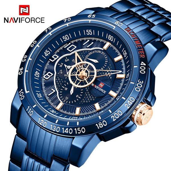 

wristwatches naviforce watches men waterproof stainless steel business casual quartz wristwatch clock male relogio masculin, Slivery;brown