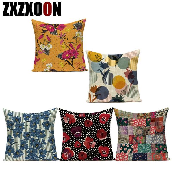 

cushion/decorative pillow decorative throw pillows flower cotton linen floral home decoration accessories cushion cover for sofa car living