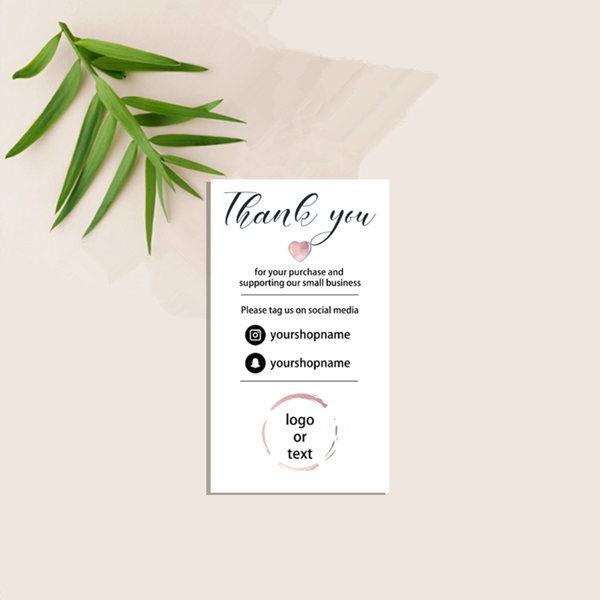 

greeting cards add your logo custom business card seller package insert modern rose gold mini thank you for order