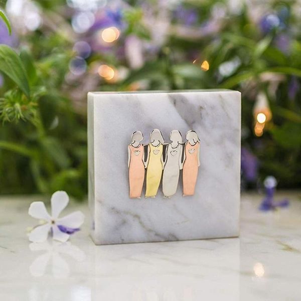 

pins, brooches broochyou fashion friends sister rose sisters women gold silver corsage good color brooch girl 3 s t4c0, Gray