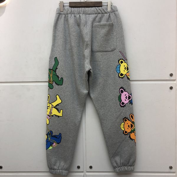 

2021 new drawstring three little bears grey fleece sweatpants men women elastic waist joggers pants trousers clothing sn40, Black