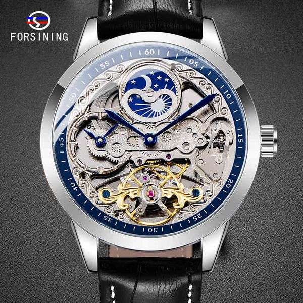 

refining mark male black clock tourbilion leather tape waterproof mechanical automatic gentlemen s, Slivery;brown