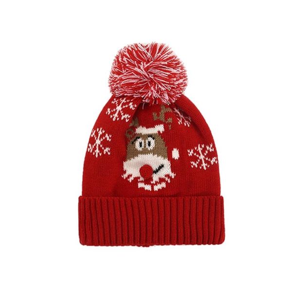 

caps & hats kids christmas sequin santa knitted hat winter warm tassel ball long scarf cartoon reindeer boys girls beanie gift, Yellow