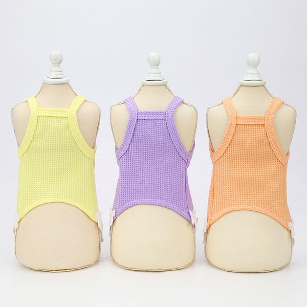 

pet clothing dog spring and summer thin teddy pet 21 yellow chicken sling skirt