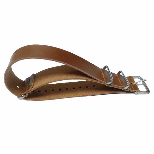 

watch bands 22mm single piece strap tan color faux leather wb1222b22fb, Black;brown