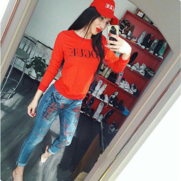 

women's hoodies & sweatshirts imysen 2021 letters printed sweatshirt women spring autumn solid o neck long sleeve fashion 5 colors fema, Black