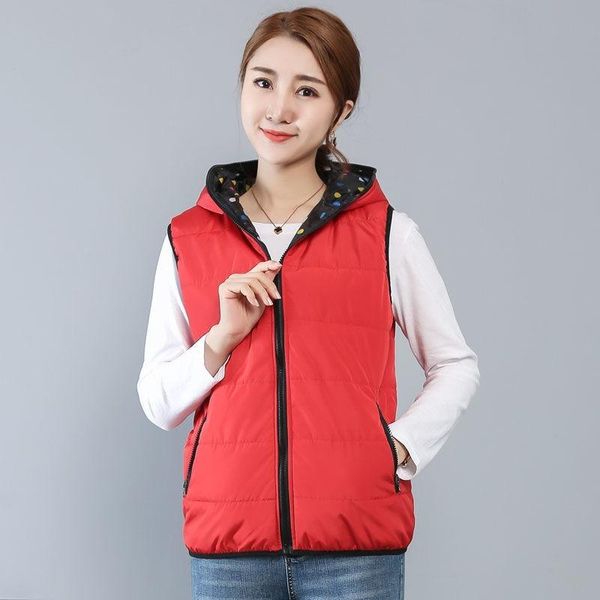 

women's vests winter coat women thick warm vest hooded down cotton jacket female padded wadded feminina chalecos gilet femme y381, Black;white