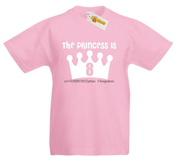 

men's t-shirts princess is 8 t-shirt 8th birthday gifts xmas presents for year old girls, White;black
