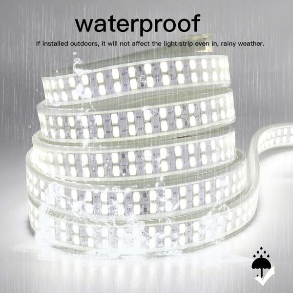 

strips smd 5730 240leds/m double row led strip ac 110v 220v us eu uk plug waterproof flexible ribbon tape stripe with switch