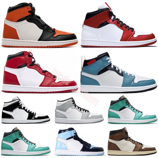 

high og 1 unc black white blue university womens shoes mens women sports sneakers with size 36-45