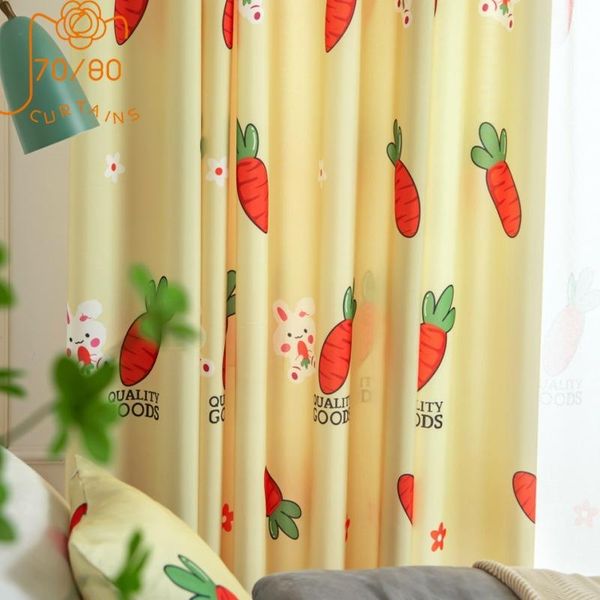 

curtain & drapes idyllic cartoon curtains korean modern minimalist cute style strawberry printing stitching for living room bedroom