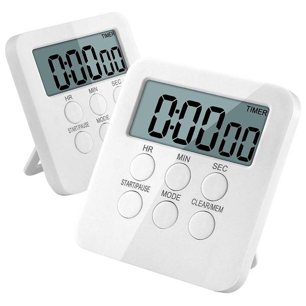 

kitchen timers timer, 2 in 1 timer and clock, 24-hours digital with on & off button, loud alarm, magnetic backing, big digit, sta